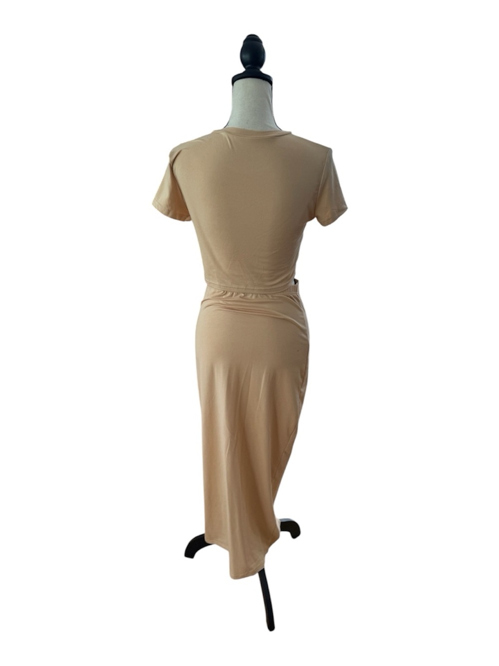 SHEIN Beige Two-Piece Crop Top and Maxi Skirt Set - Picture 2 of 2